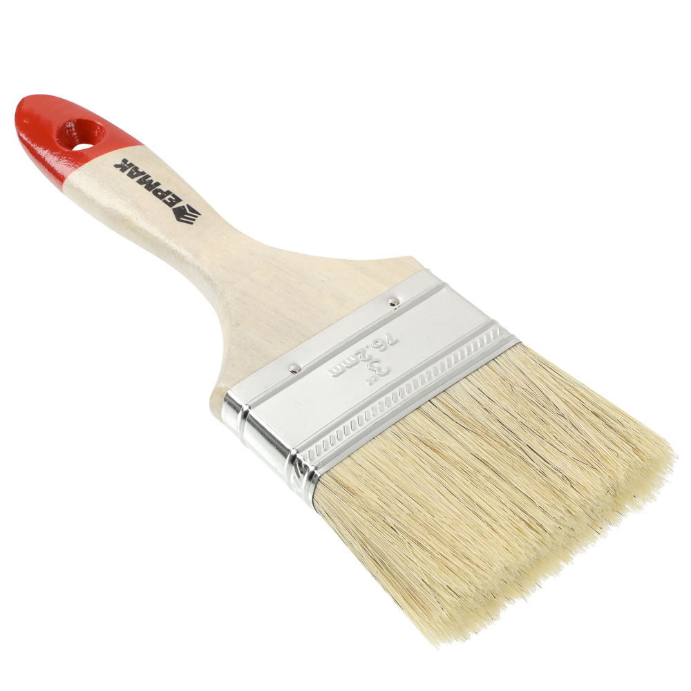 ЕРМАК/HEADMAN Кисть малярная плоская "Евро" нат. щетина 3" (75мм) - #2