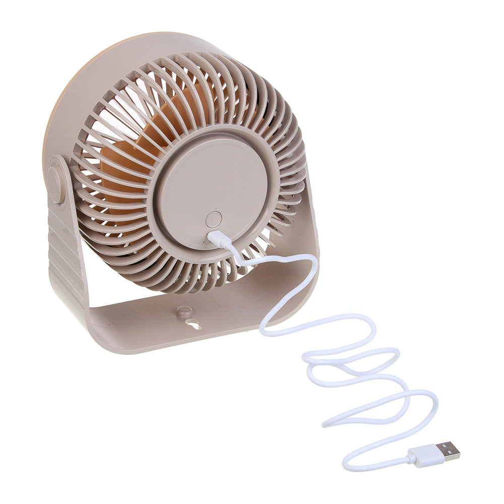 LEBEN Вентилятор настольный аккумуляторный, емкость 3600 мАч, беж. - #9