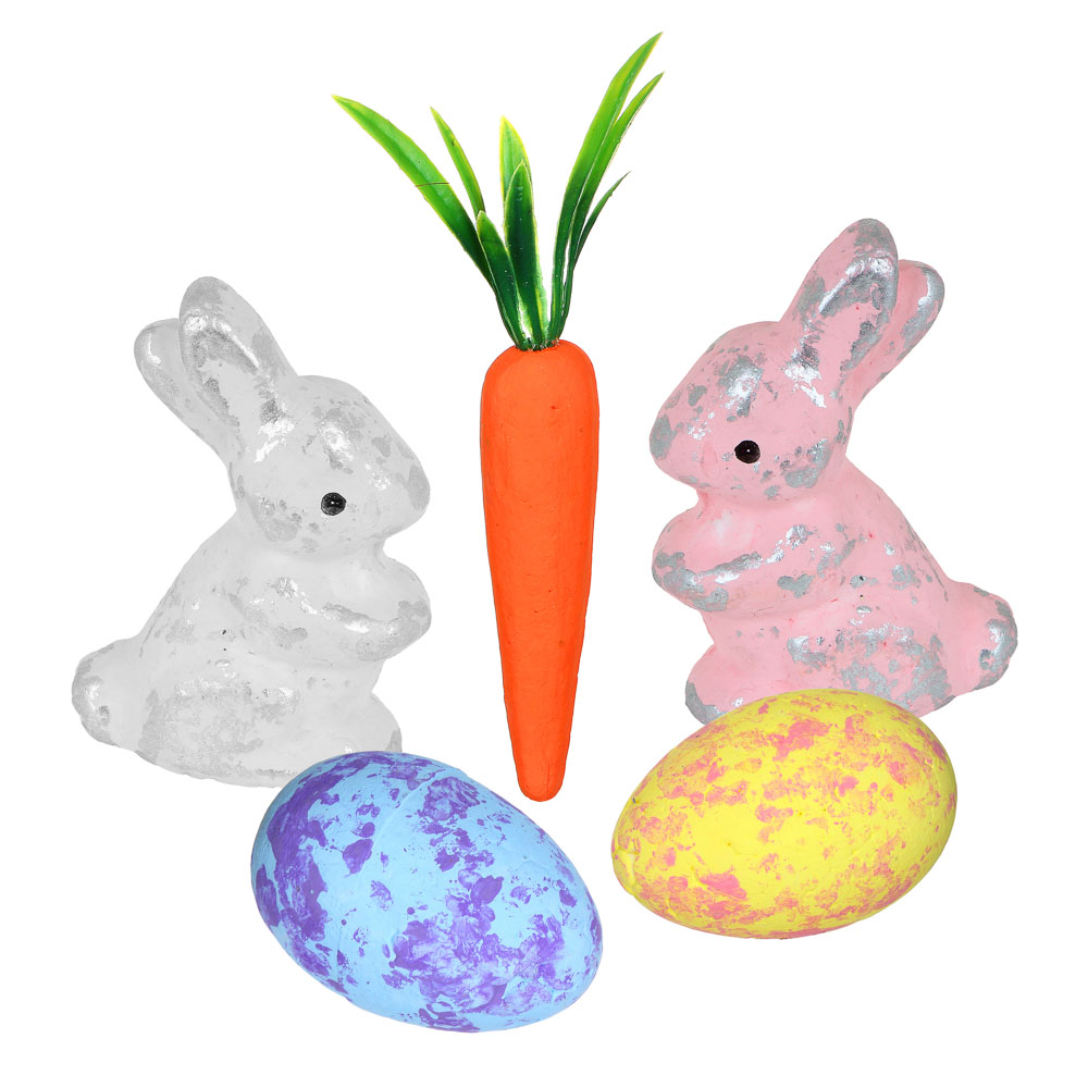 Декор "Пасхальный" Набор - кролик, яйца, морковка, 15х19 см - #2