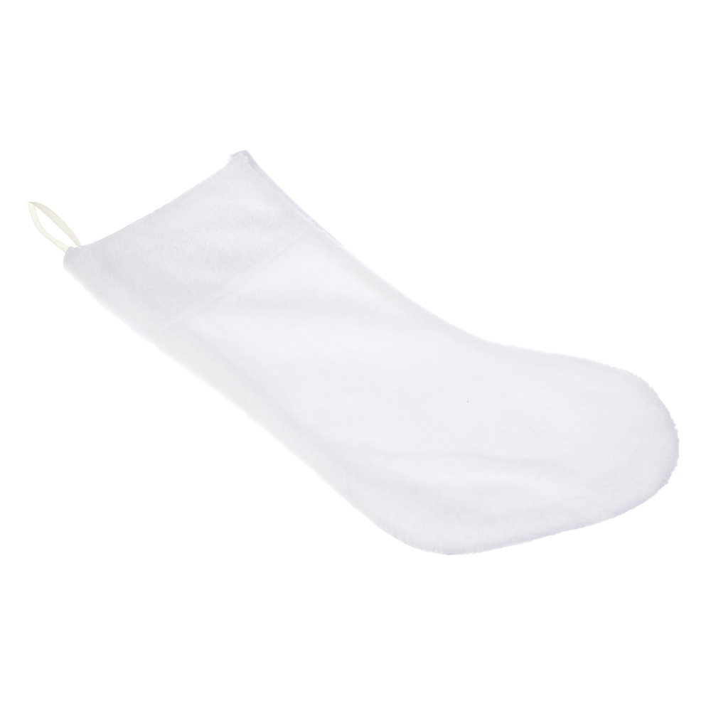 СНОУ БУМ Носок декоративный новогодний, 25x44см, полиэстер, белый - #2