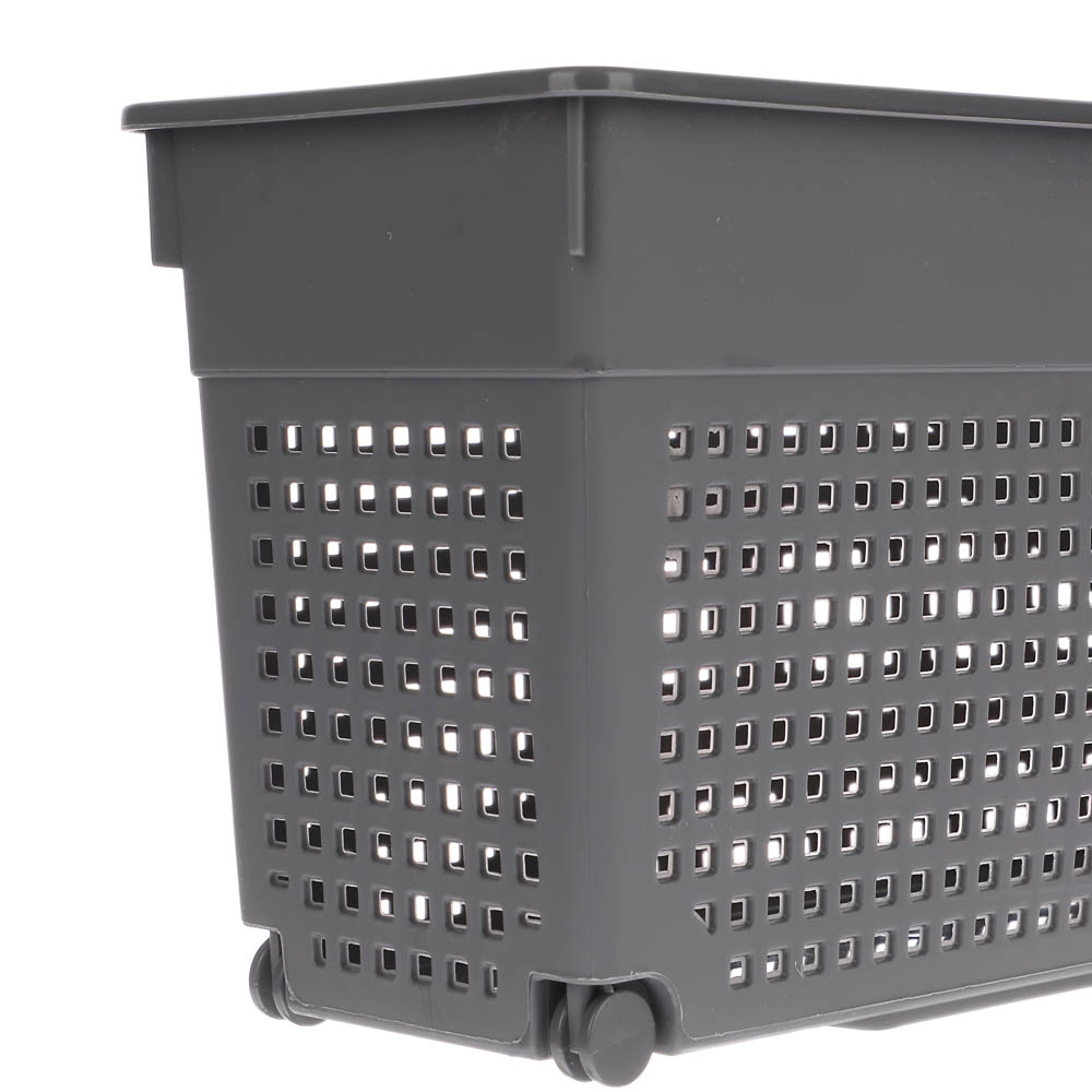 Контейнер Лофт хозяйственный на колесах узкий 355х130х170 мм белый - #10