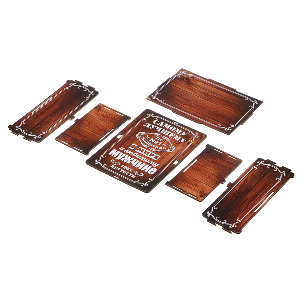 Ящик самосборный, МДФ, 20х13,7х8 см, коричневый - #2