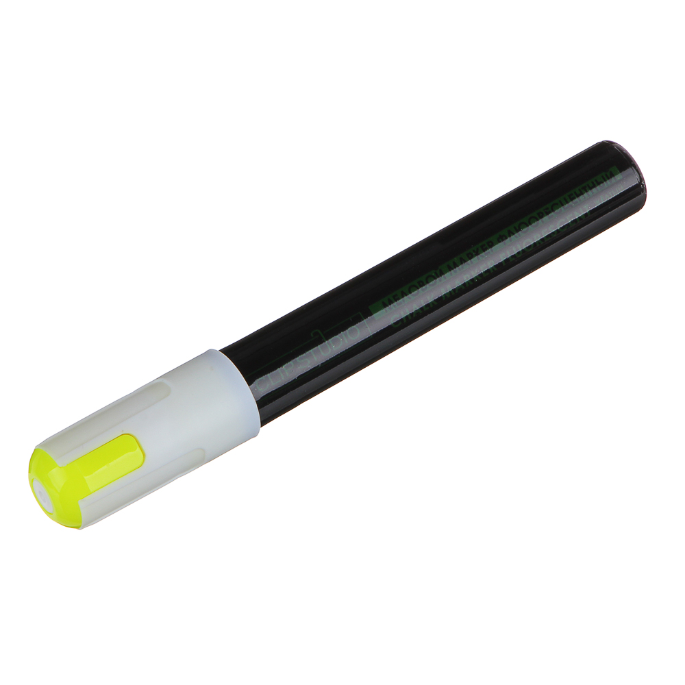 Маркер меловой стираемый "Жидкий мел", 1мм, флуоресцентный желтый, пластик, чернила - #1