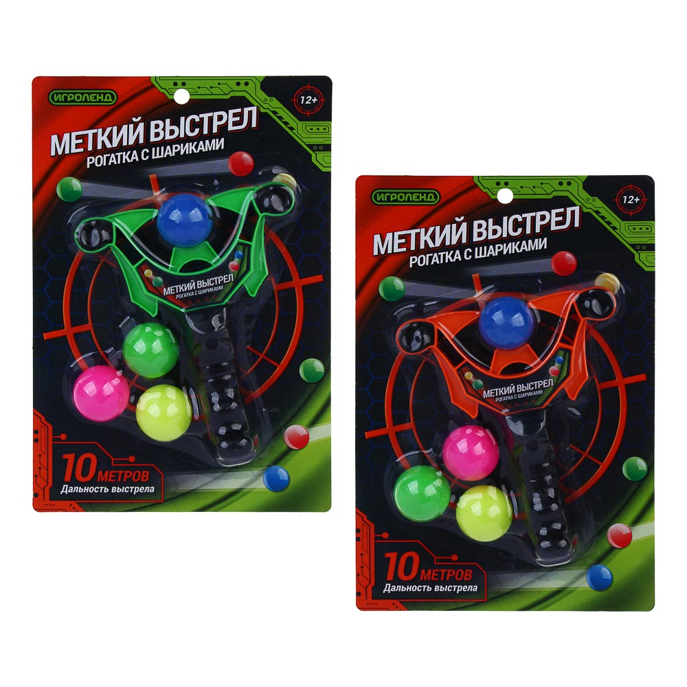 ИГРОЛЕНД Рогатка "Меткий выстрел", стреляет шариками, PP, 19х4х29 см, 2 дизайна - #3