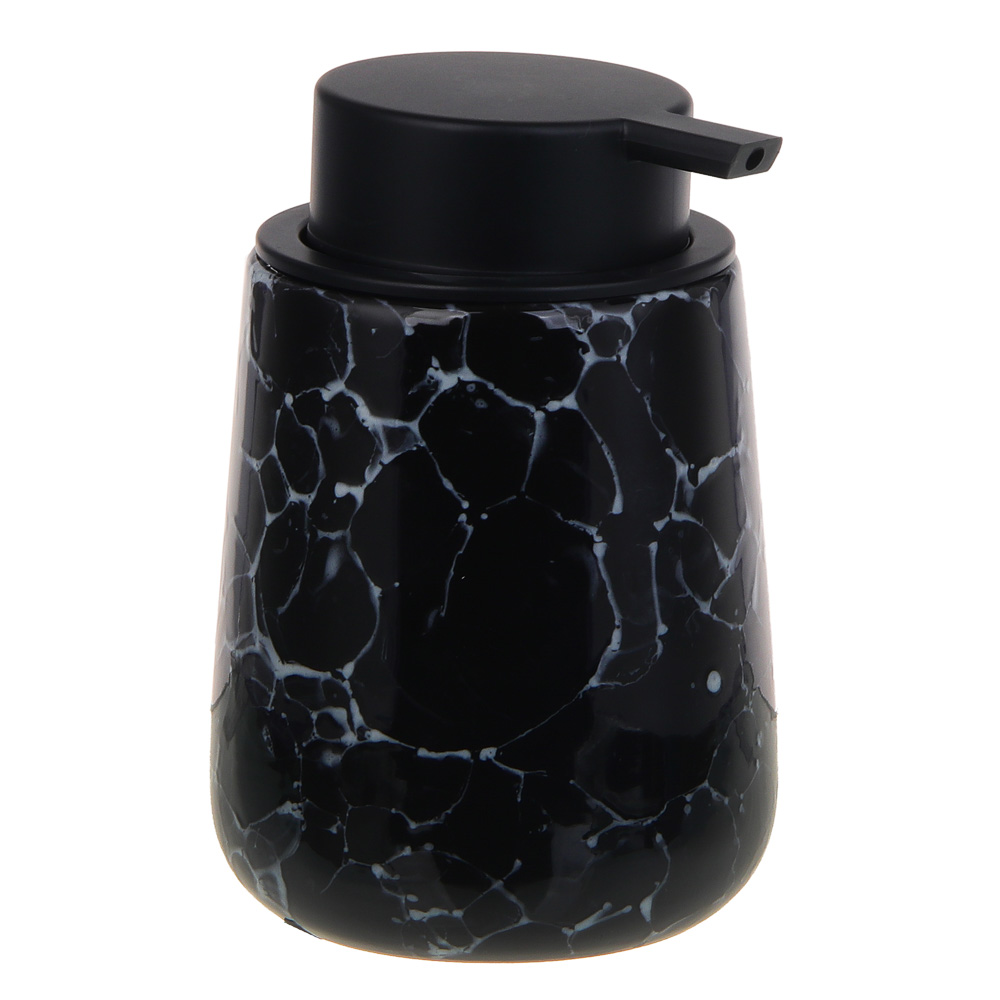 VETTA Дозатор для жидкого мыла, 320 мл, 13x9x9 см, керамика, "Космос", мрамор черный - #1
