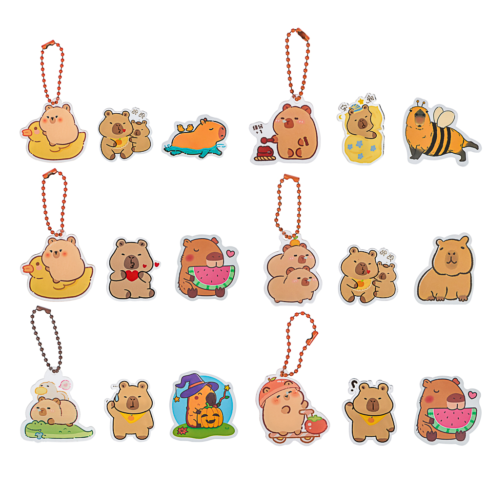 ИГРОЛЕНД Игрушка-сюрприз "Капибара" (брелок, значок, стикер), акрил, 9х11см - #2