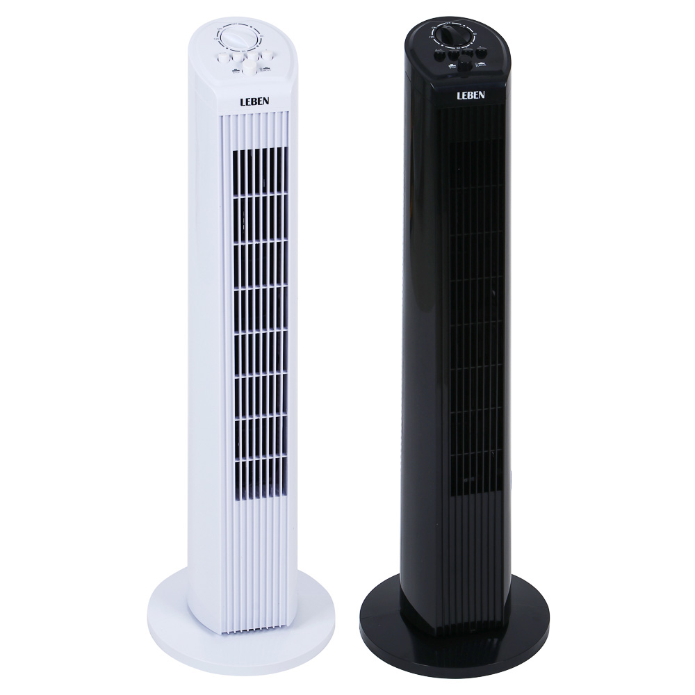 Вентилятор колонный тм LEBEN 40Вт, 3 скорости, поворотный, 220в, белый - #1