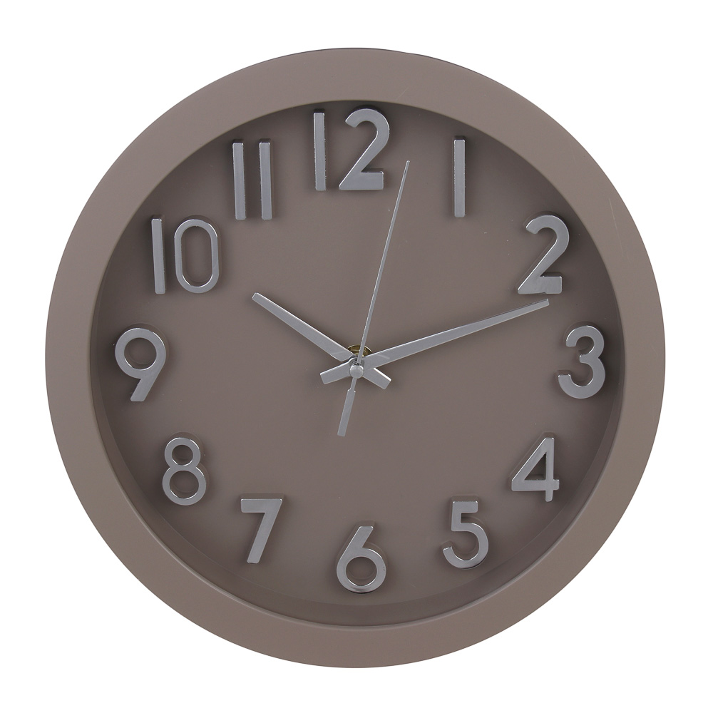LADECOR CHRONO Часы настенные, круглые, 25x25x4,2 см, пластик, цвет бежевый - #1