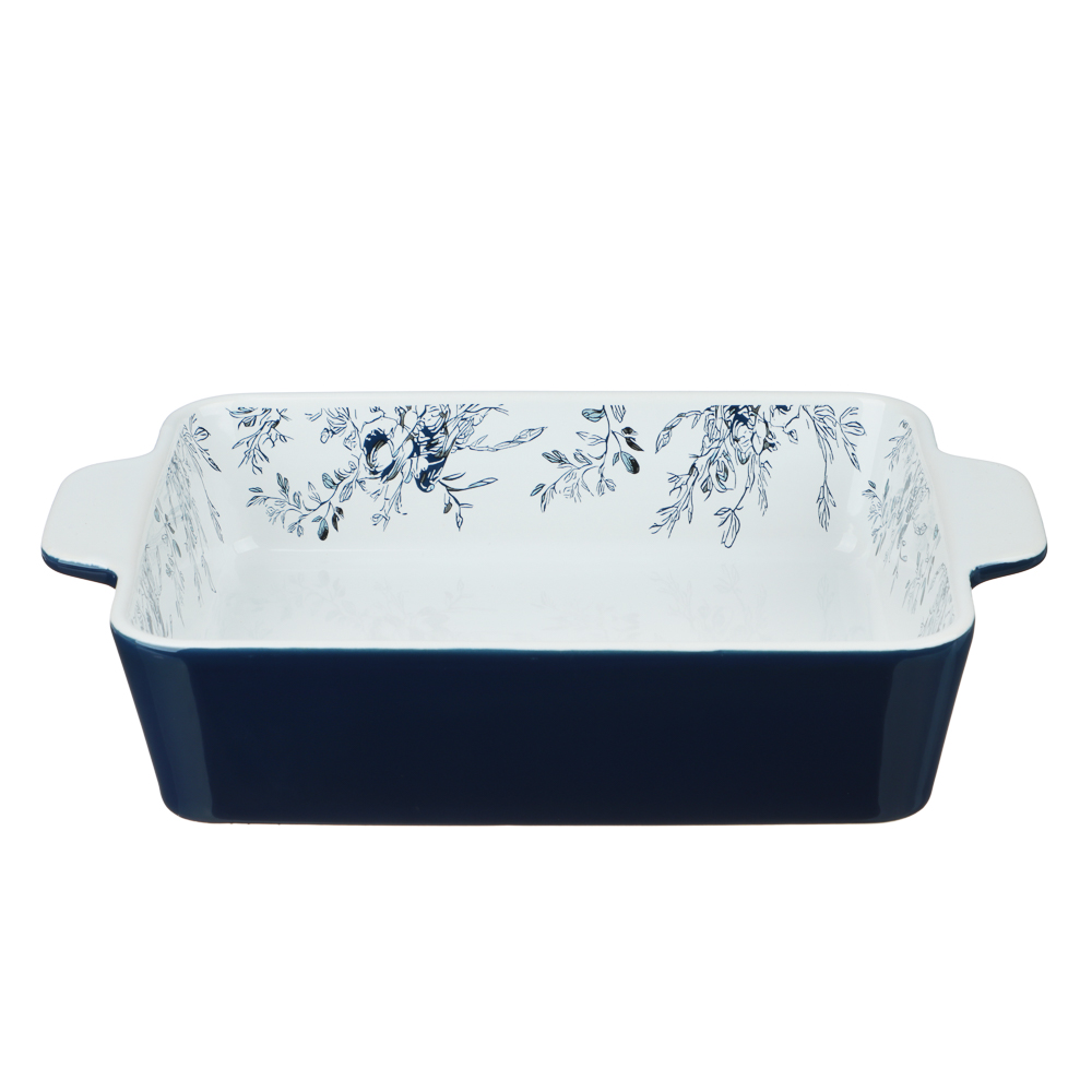Форма для запекания и сервировки прямоугольная 28,2х19,5х5,8см тм MILLIMI цветы, керамика - #4