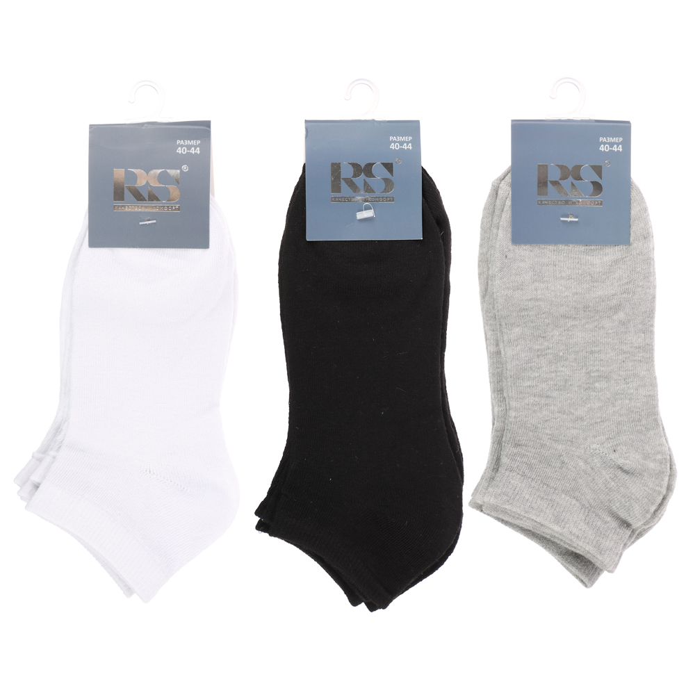 Носки мужские 3 пары р. 40-44, полиэстер 43%, хлопок 21%, лайкра 18%, эластан 18%, разноцветные - #5