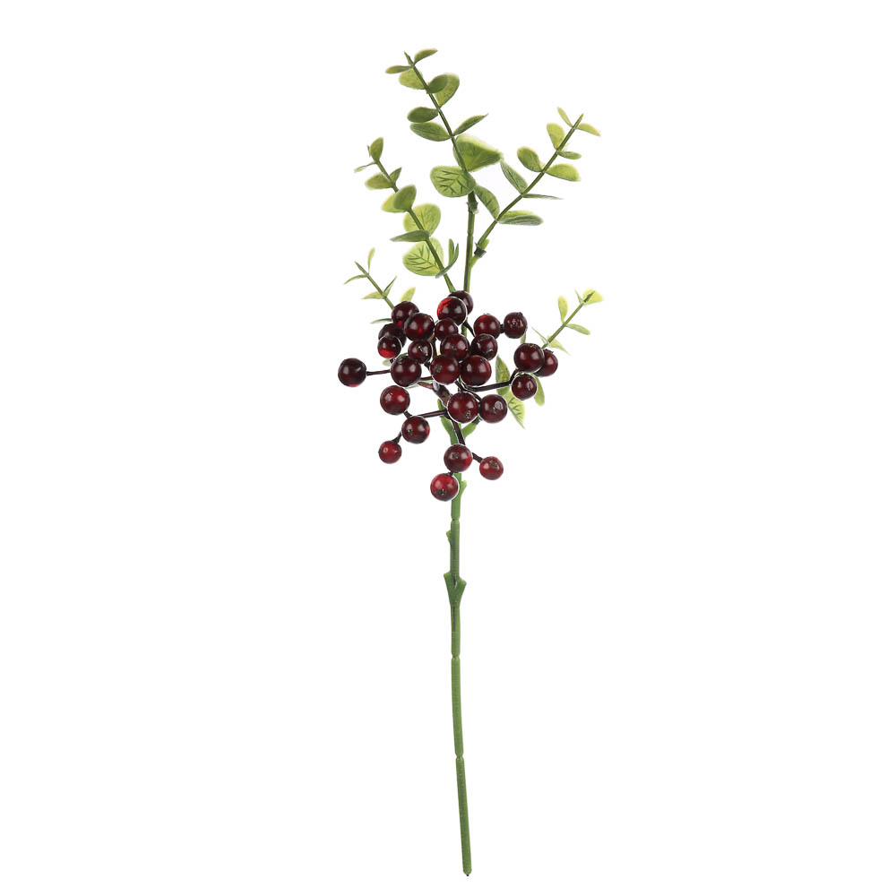 LADECOR Ветка с ягодами искусственная, 34 см, пластик, ткань - #2