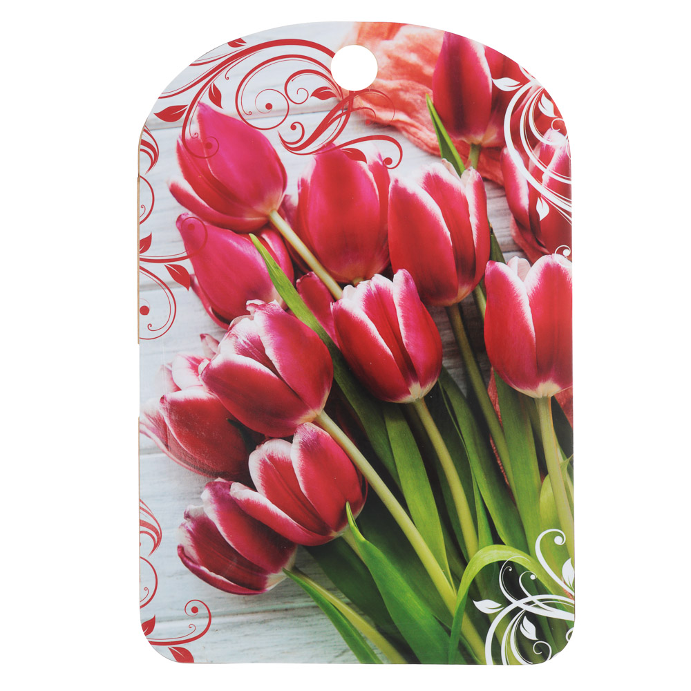 Доска разделочная "Цветы", 27x18x0,5см, фанера, 5 дизайнов - #3