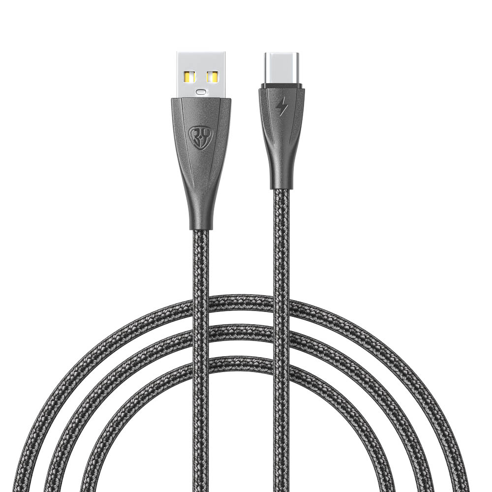Кабель для зарядки USB(A)-Type C BY Nylon Pro, 18Вт, 1 м, 3A, нейлон, черный - #1