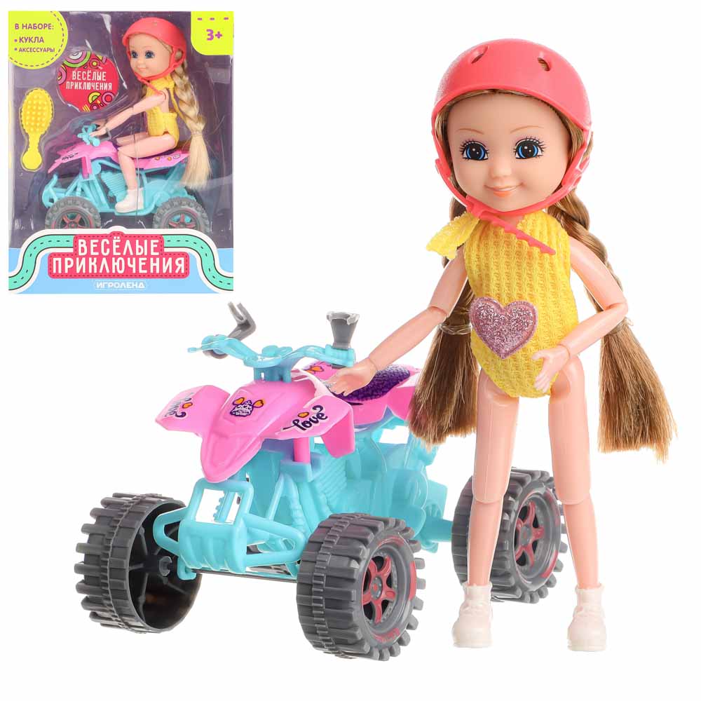 ИГРОЛЕНД Кукла шарнирная с транспортным средством, PVC, PP, полиэстер, 22х22х8см - #3