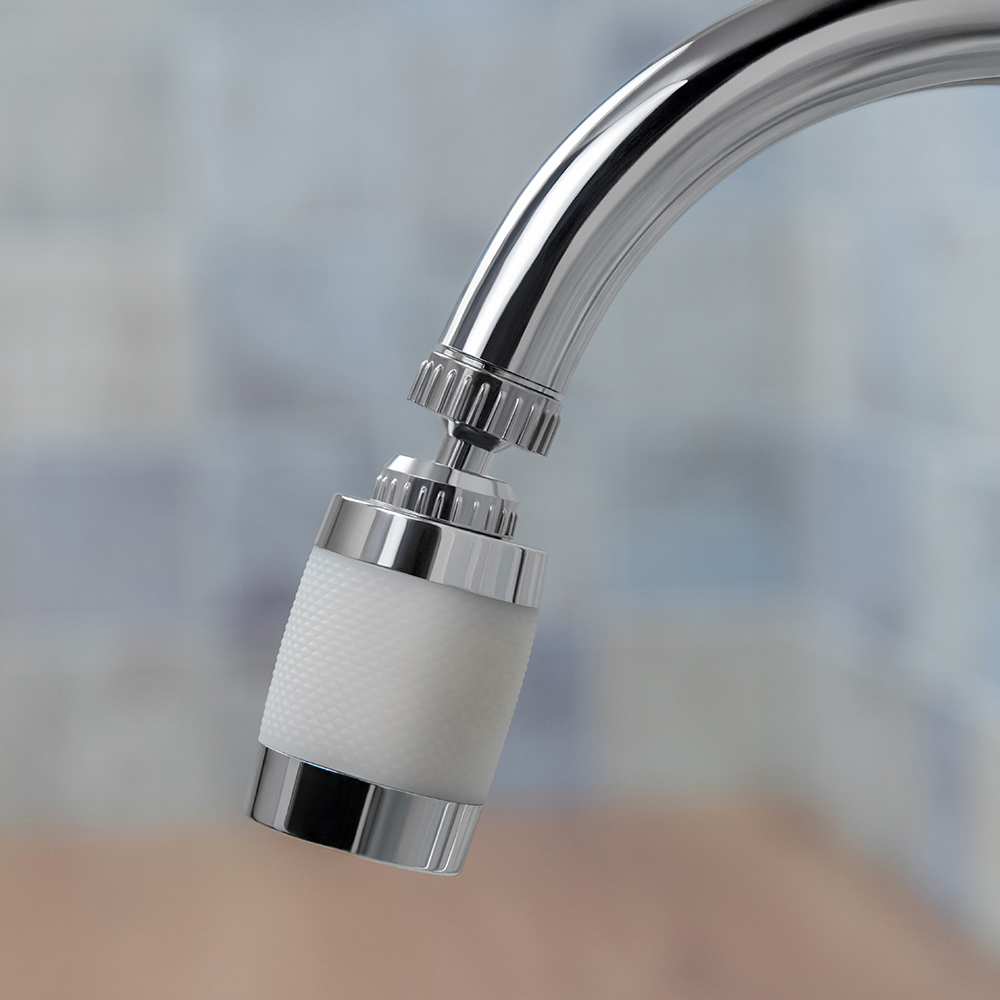 Аэратор-насадка для смесителя с фильтром, 2 режима, хром/белый - #12