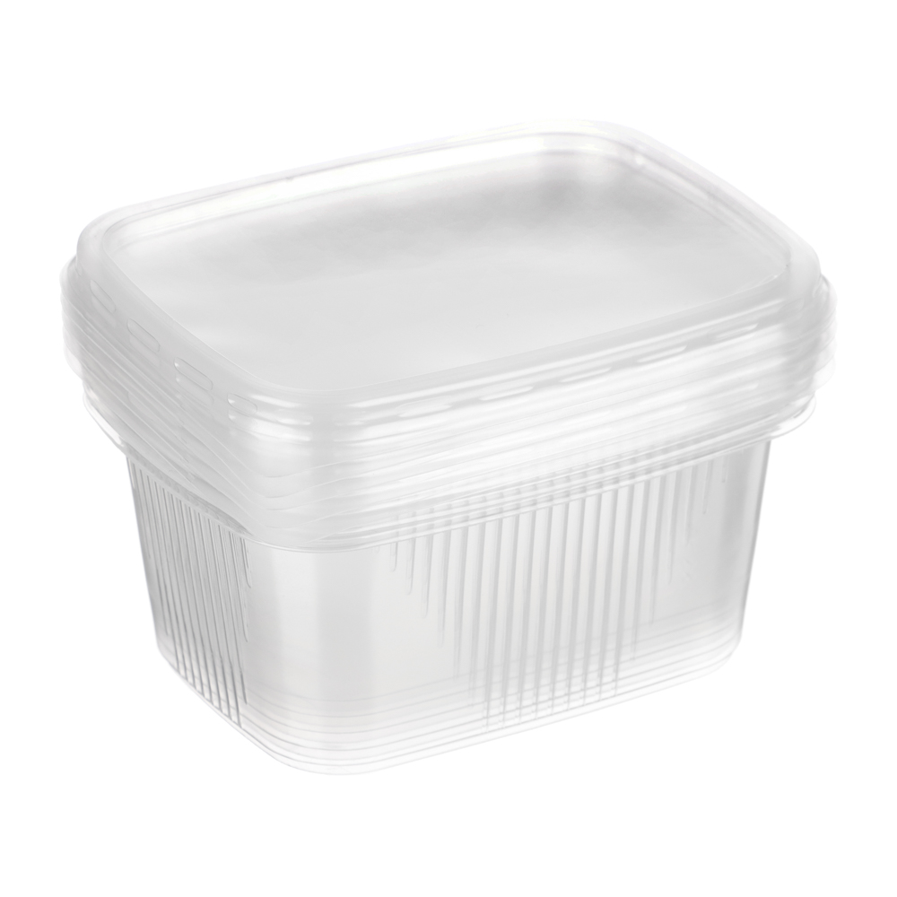 Набор контейнер 250 мл (108*82мм) с крышкой, 5 штук с ОБЕЧАЙКОЙ - #3