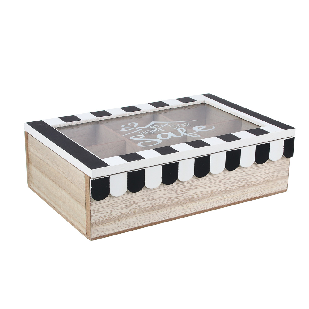 Коробка для чая деревянная с 6 отделениями, Safe, МДФ, 23х15х7 см - #2