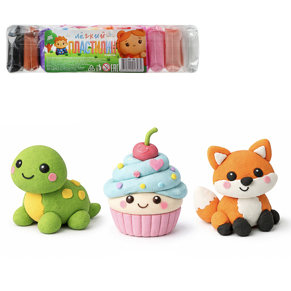 Легкий пластилин "Русские Супергерои", BY, 12 цветов, 27х6см, полимер - #1