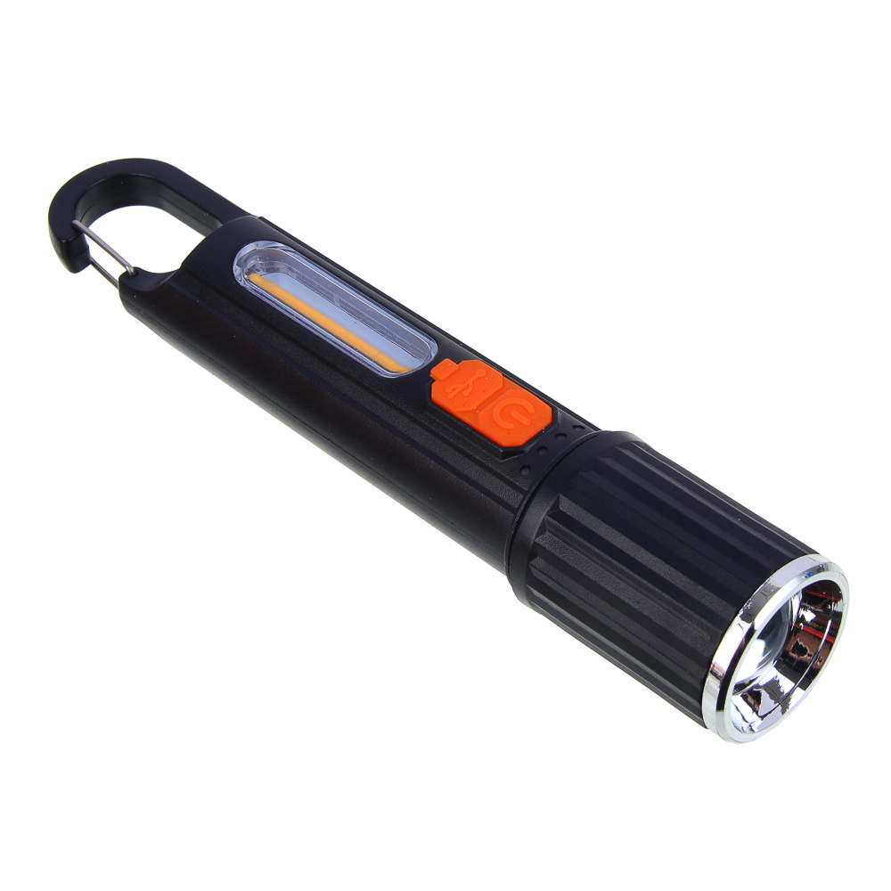 Фонарь ручной тм ЕРМАК, 800 мАч, 5 режимов, P35 LED+ вольфрам, 170х31,5 мм, Type-C, пластик - #1