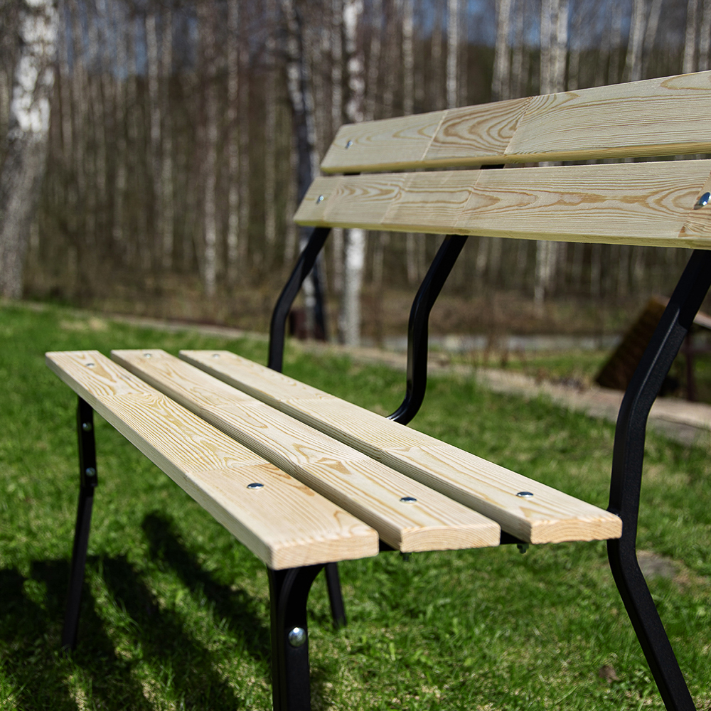 Скамейка "ХИТ" 118x51x86 см, древесина хвойных пород + металл - #10