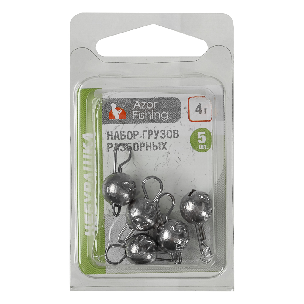 Набор чебурашек разборных тм AZOR FISHING,5шт,4г,6г,8г,10г,12г,14г,16г,18г,20,24г,10 видов - #3