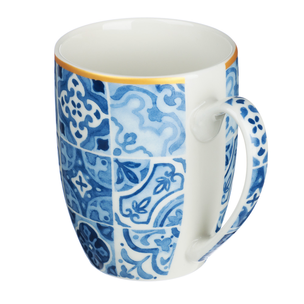 MILLIMI Кружка Голубая мозаика, 350мл, фарфор, 4 дизайна - #3
