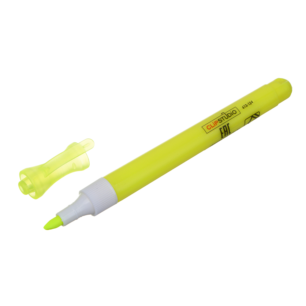 ClipStudio Набор маркеров-выделителей, 3 цвета, круглый корпус, скош. наконечник, ПВХ пенал - #3