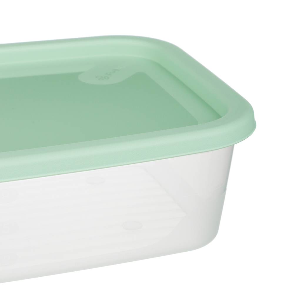 Набор прямоугольных контейнеров пищевых 3шт (1л; 1,7л; 2,7л), пластик - #4