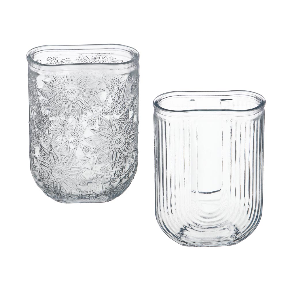 Ваза стеклянная, 13х6х18 см, 2 дизайна - #1