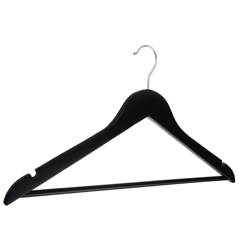 Набор вешалок для одежды Vetta, дерево, черные, 45 см, 3 шт - #3