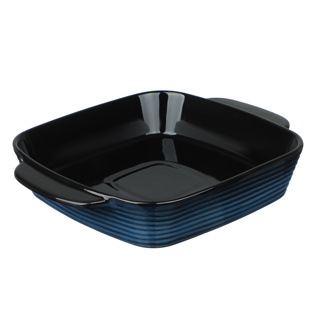 Форма для запекания и сервировки квадратная 26х21х5см тм MILLIMI синий, керамика - #1