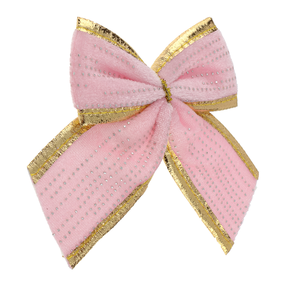 СНОУ БУМ Набор бантов 10x12 см, 4 шт, полиэстер, розовый - #3