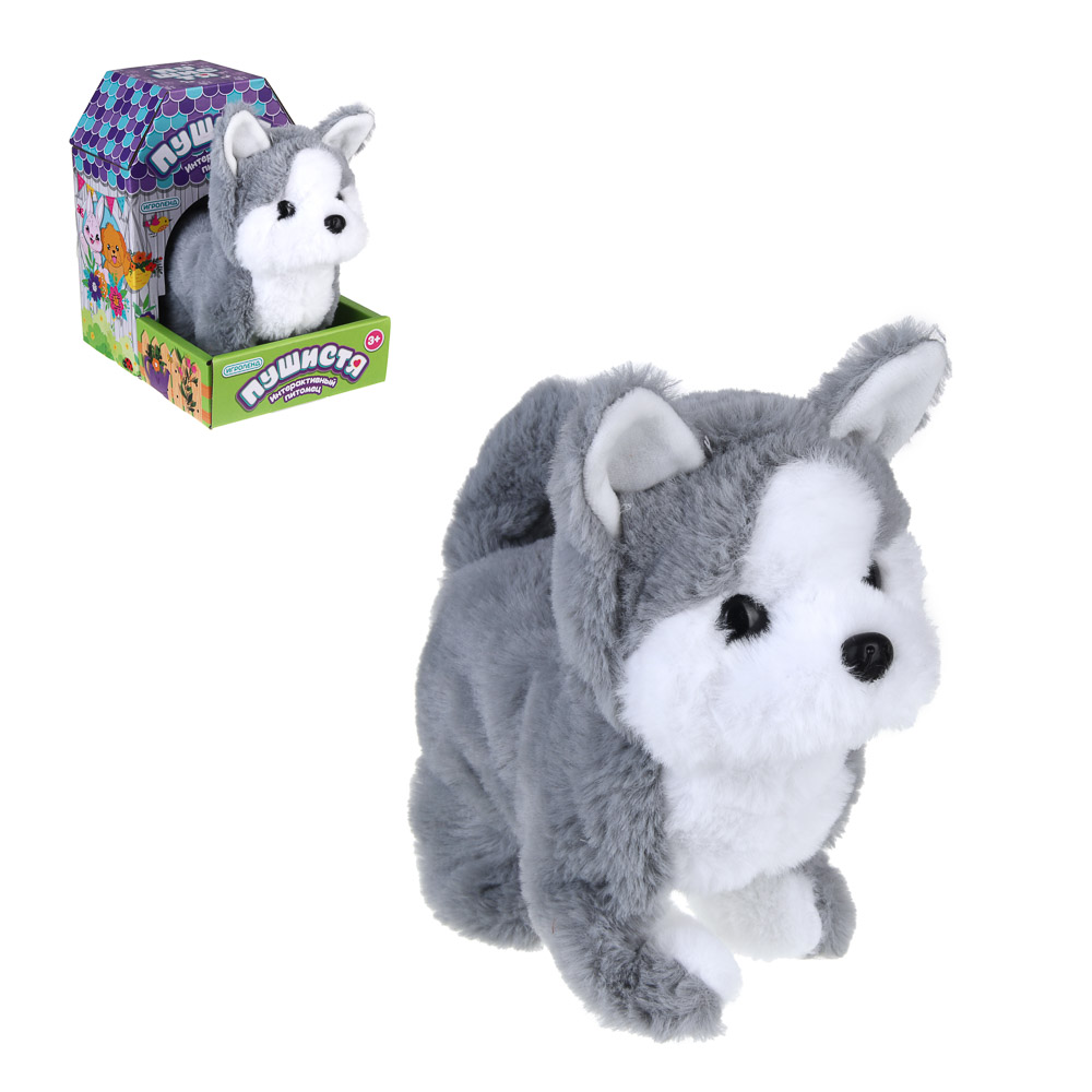 ИГРОЛЕНД Питомец интерактивный "Пушистя", PP, полиэстер, 16-20см, движение, звук, 2хАА, 4 дизайна - #1