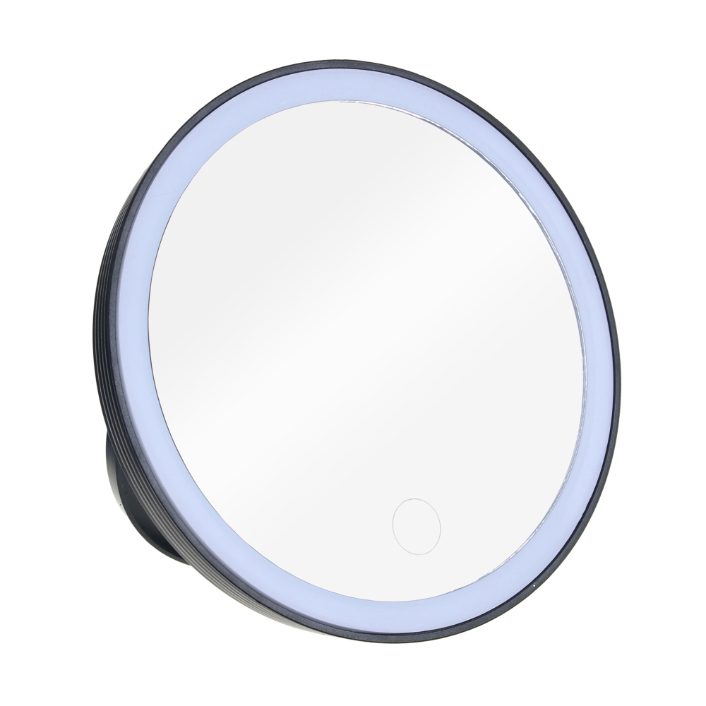 ЮНИLOOK Зеркало с LED-подсветкой, 4xAAA, USB-провод, пластик, стекло, d15см - #1