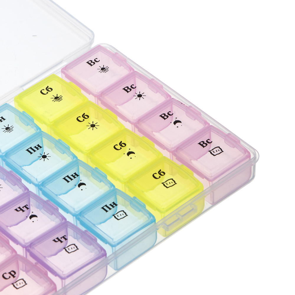 Бокс для таблеток тм VETTA, 28 ячеек, пластик, 19,5х11см - #3