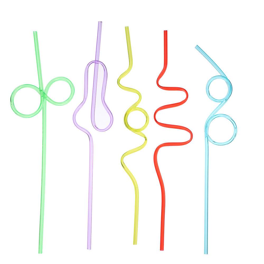 Трубочки для напитков тм Fntastic 5шт, "Крэйзи", фигурные, цветные, 25см - #2