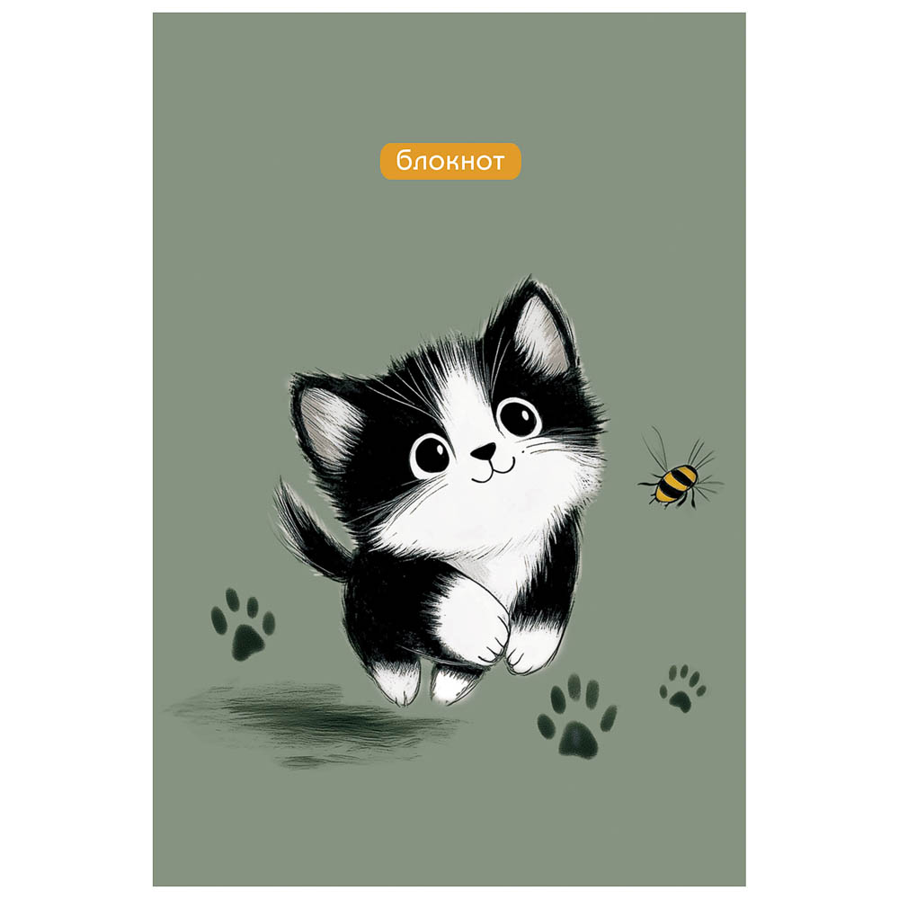 Блокнот А6, 40л., офсет, обложка картон, спираль, в клетку, 9 диз. - #4