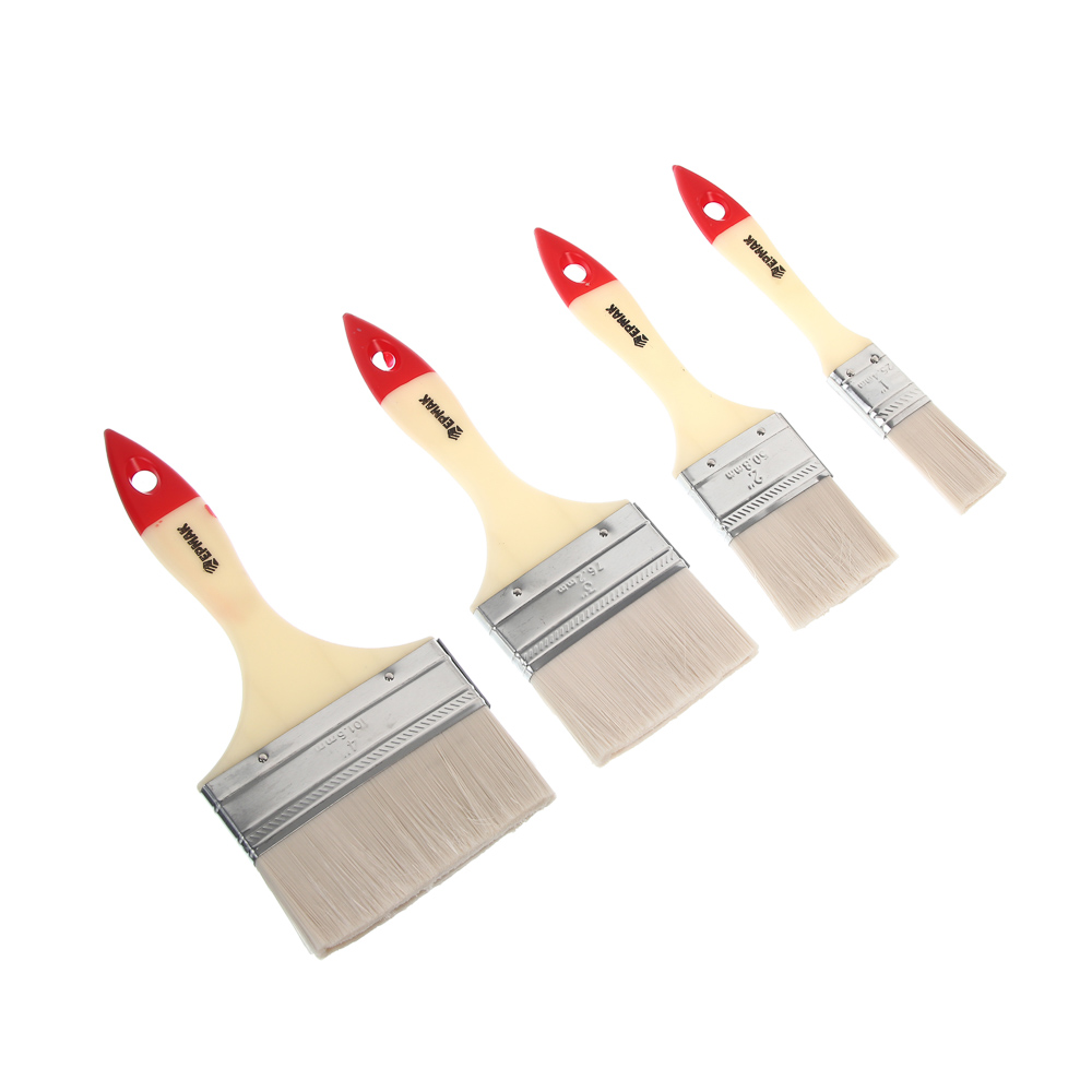 ЕРМАК Набор 4х малярных флейцевых кистей смешанный ворс: 25/50/70/100мм - #1