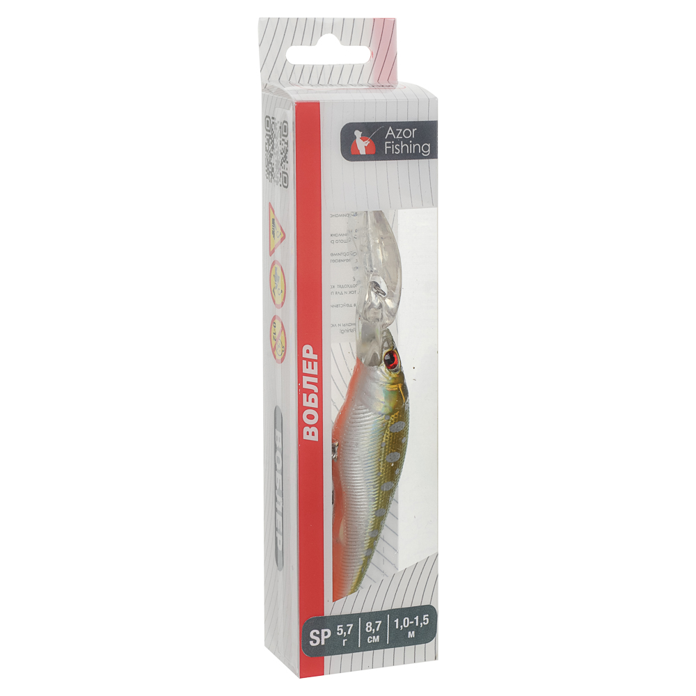 Воблер "Минноу Классик" тм AZOR FISHING, F, 5,7гр, 87мм, 1,0-1,5 м, 5 цветов - #12