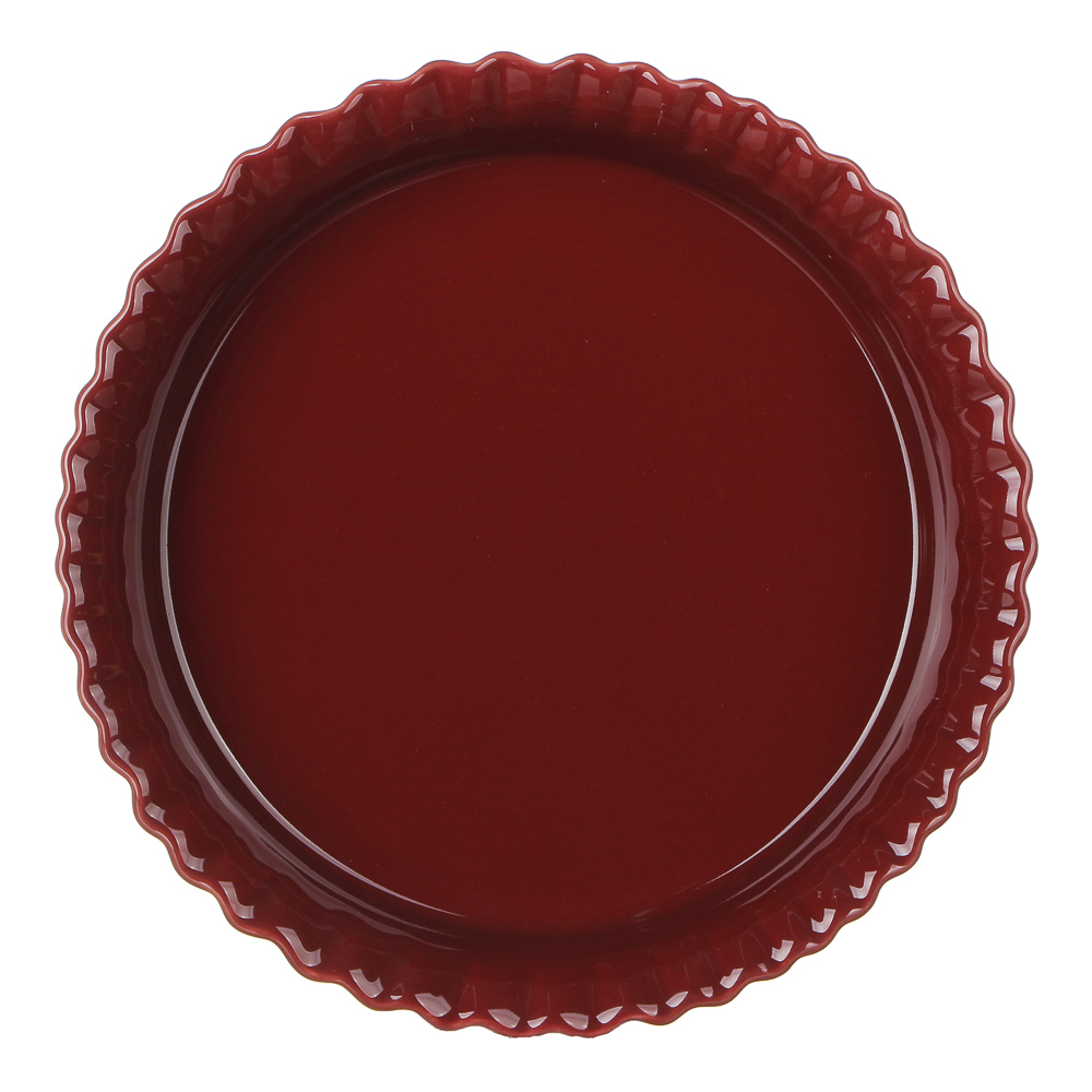 MILLIMI Форма для запекания и сервировки круглая, керамика, 22х4,5см, бордо - #2