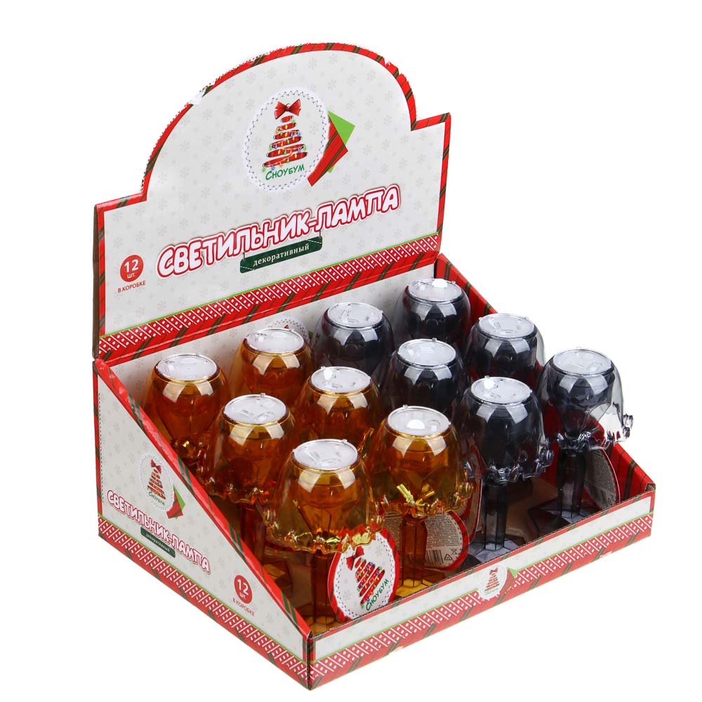 СНОУ БУМ Светильник декоративный в виде лампы с LED подсветкой, один режим, 11,5 см, пластик - #8