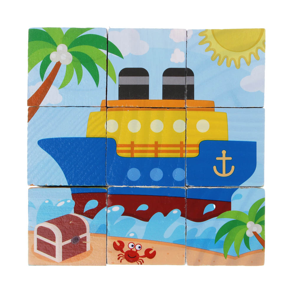 ИГРОЛЕНД Кубики деревянные развивающие для малышей, 13х15см, 4 дизайна, дерево - #10