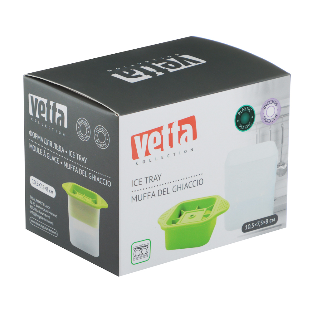 VETTA Форма для льда 10,5х7,5х8см "Кубик", пластик, силикон, 3 цвета - #5