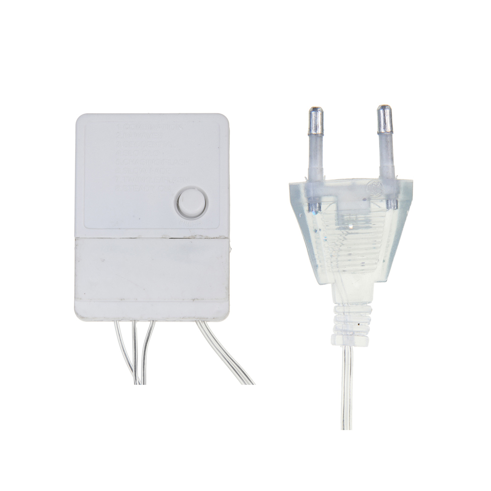 СНОУ БУМ Гирлянда эл. бахрома, 96LED, 3x0,7м, мультицвет, 8 реж, ПВХ прозр., коннектор, 220В - #3