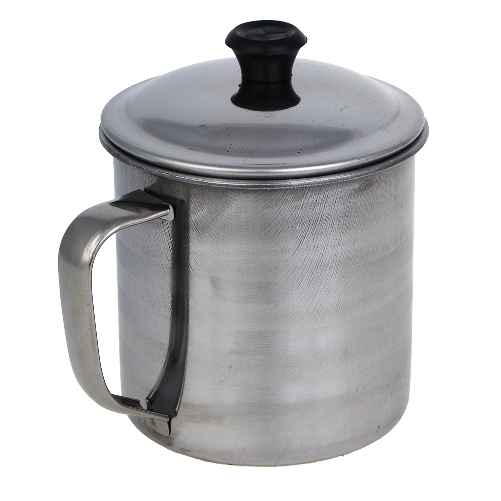 Кружка туристическая с крышкой тм РУССО ТУРИСТО, 0,22л., 8,2х7,3 см, 410-я нерж.сталь - #5