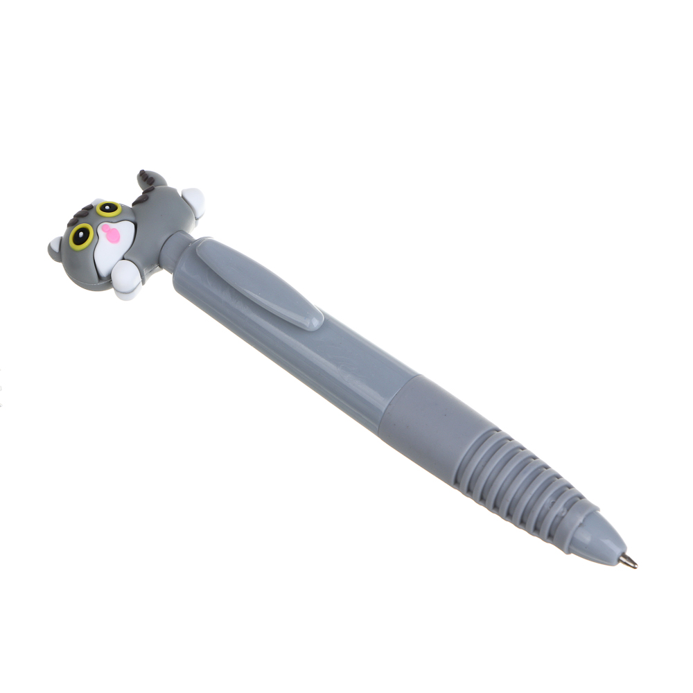 Ручка шариковая автоматическая синяя, "Жми на хвостик котика", 2 дизайна - #2