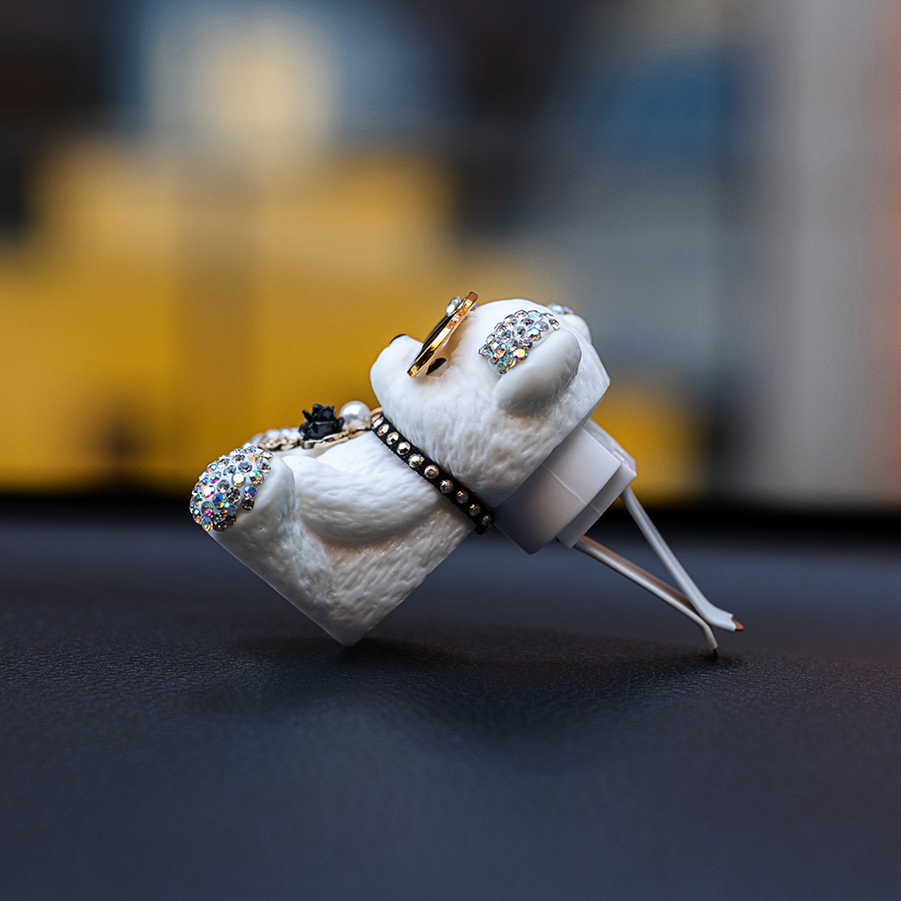 NG Игрушка для ароматизатора на дефлектор, белый мишка - #8