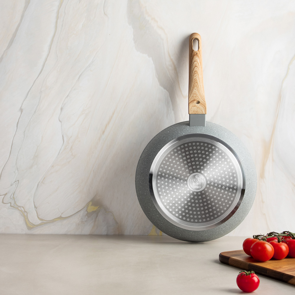 SATOSHI Берг Сковорода литая d24см, антипригарное покрытие Мрамор, индукция - #11