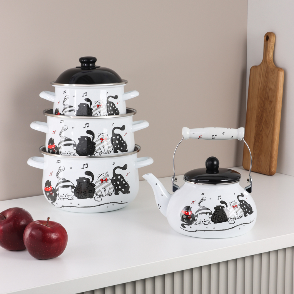 VETTA Хвостатые друзья Кастрюля эмалированная, 22см, 3,6л, индукция - #10