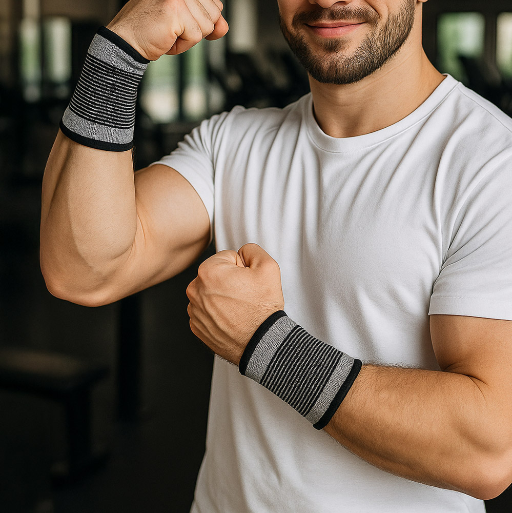 SILAPRO Комплект суппортов 2шт на запястье, 58% нейлон, 35% латекс, 7% полиэстер - #7